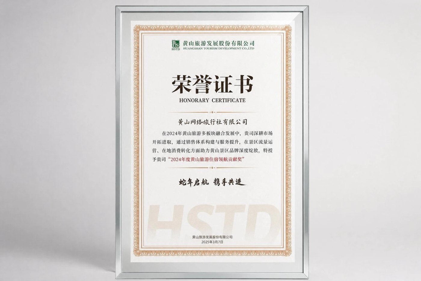 携程团队游 2025 年度全球合作伙伴·同心协力奖